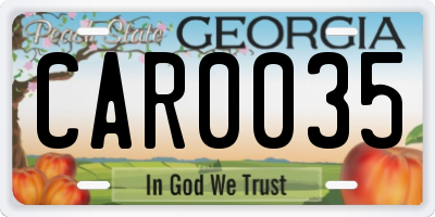 GA license plate CAR0035