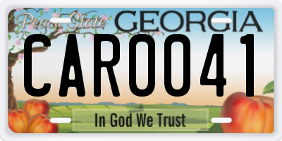 GA license plate CAR0041