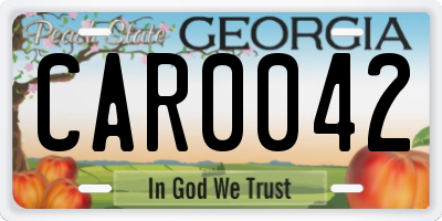 GA license plate CAR0042