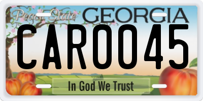 GA license plate CAR0045