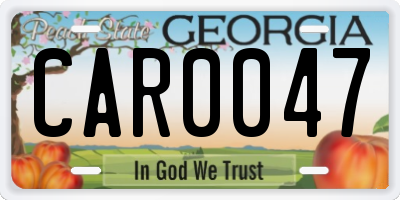 GA license plate CAR0047