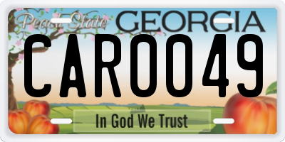 GA license plate CAR0049