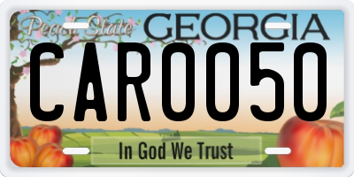 GA license plate CAR0050