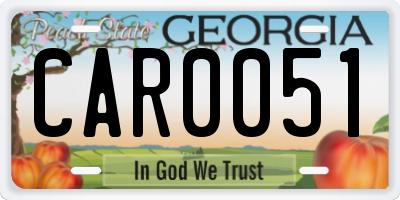 GA license plate CAR0051