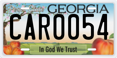 GA license plate CAR0054