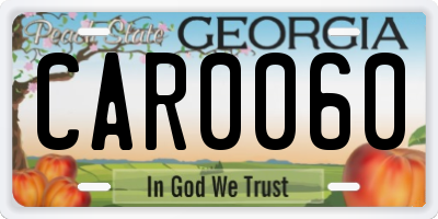 GA license plate CAR0060