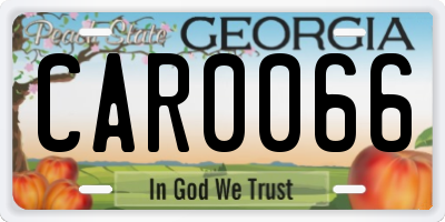 GA license plate CAR0066