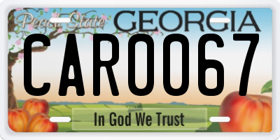 GA license plate CAR0067