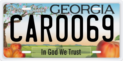 GA license plate CAR0069