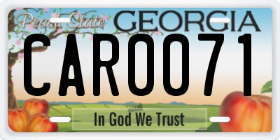 GA license plate CAR0071