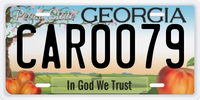 GA license plate CAR0079