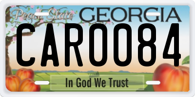 GA license plate CAR0084