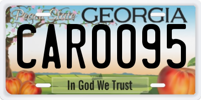 GA license plate CAR0095