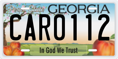 GA license plate CAR0112