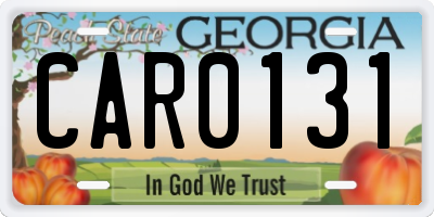 GA license plate CAR0131