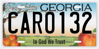 GA license plate CAR0132