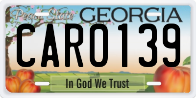 GA license plate CAR0139