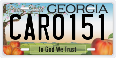 GA license plate CAR0151