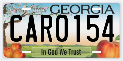 GA license plate CAR0154