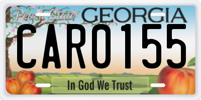 GA license plate CAR0155