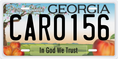 GA license plate CAR0156