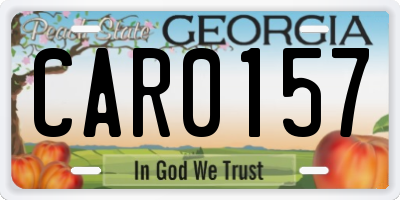 GA license plate CAR0157