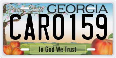 GA license plate CAR0159