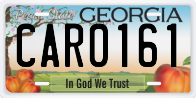 GA license plate CAR0161