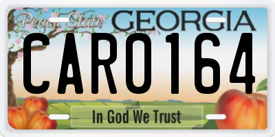 GA license plate CAR0164