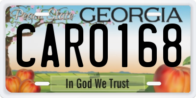 GA license plate CAR0168