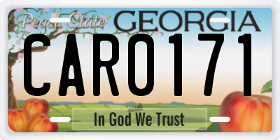 GA license plate CAR0171