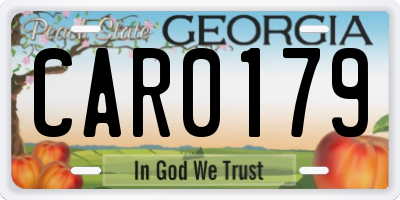 GA license plate CAR0179