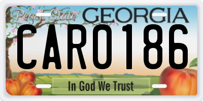 GA license plate CAR0186