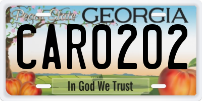 GA license plate CAR0202