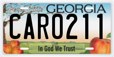 GA license plate CAR0211