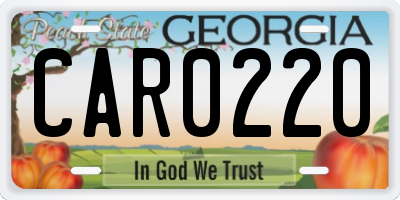 GA license plate CAR0220