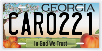 GA license plate CAR0221