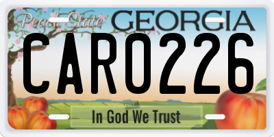 GA license plate CAR0226