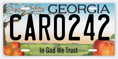 GA license plate CAR0242