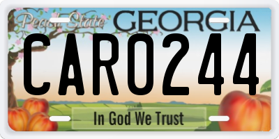 GA license plate CAR0244