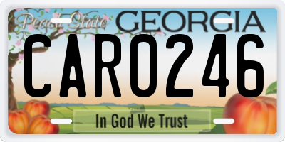 GA license plate CAR0246