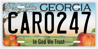 GA license plate CAR0247