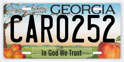 GA license plate CAR0252