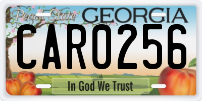 GA license plate CAR0256