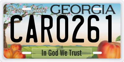 GA license plate CAR0261