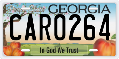 GA license plate CAR0264