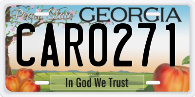 GA license plate CAR0271