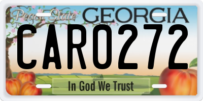 GA license plate CAR0272