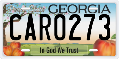 GA license plate CAR0273