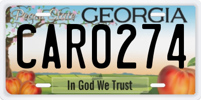 GA license plate CAR0274